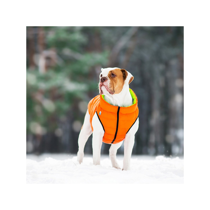 Курточка для тварин Airy Vest двостороння XS 30 помаранчево-салатова (1594)