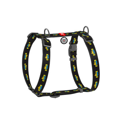 Шлея для собак WAUDOG Nylon з QR паспортом анатомічна H-подібна "Дім" M (321-0230)