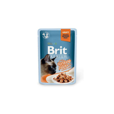 Вологий корм для кішок Brit Premium Cat 85 г (філе індички в соусі) (8595602518531)