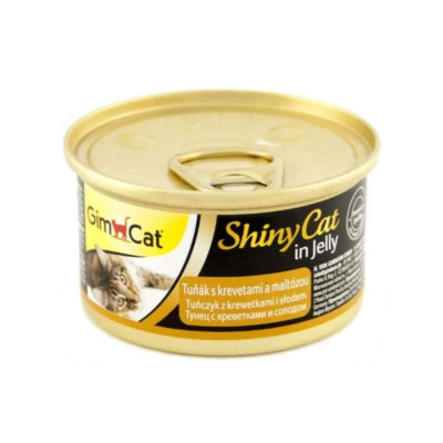 Консерви для котів GimCat Shiny Cat тунець, креветки і мальт 70 г (4002064413259)