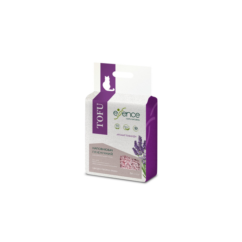 Наповнювач для туалету Essence Tofu з ароматом лаванди 2 мм 6 л (4820261920024)