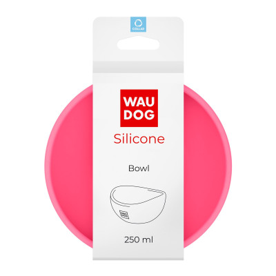 Посуд для котів WAUDOG Silicone Миска 250 мл рожева (50817)
