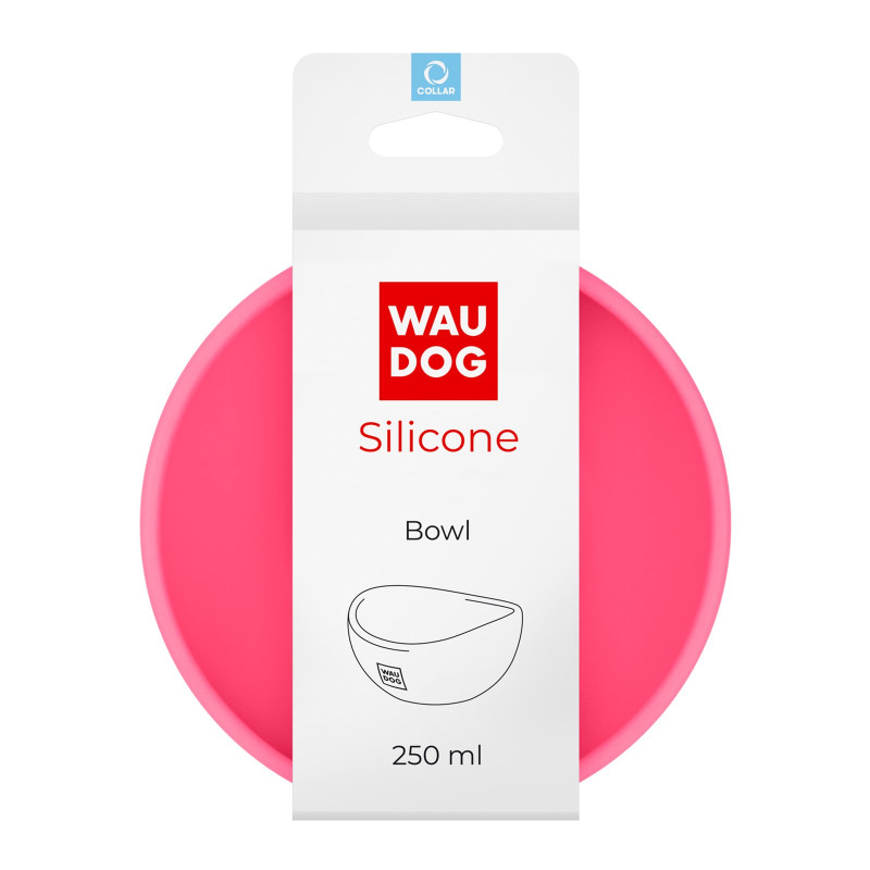 Посуд для котів WAUDOG Silicone Миска 250 мл рожева (50817)
