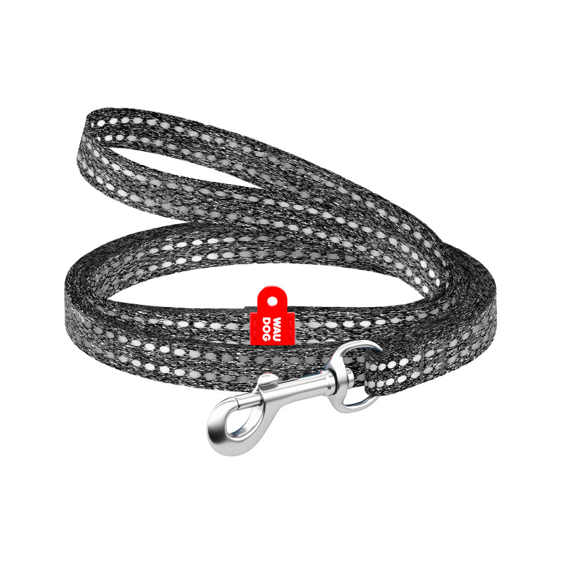 Повідок для котів WAUDOG Re-cotton світловідбивний XS 200х1 см сірий (164411)