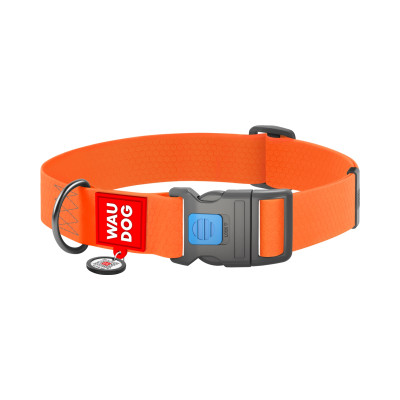 Нашийник для тварин WAUDOG Waterproof з QR паспортом пластиковий фастекс XXL помаранчевий (25114)