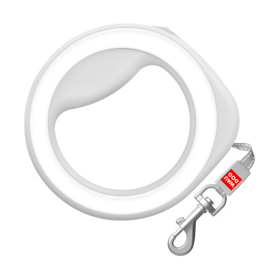 Повідок для собак WAUDOG R-leash світловідбиваюча стрічка XS-M до 40 кг 2.9 м білий (812715)