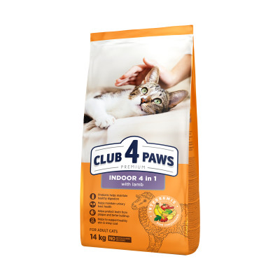 Сухий корм для кішок Club 4 Paws Premium що мешкають у приміщенні "4в1" 14 кг (4820215369473)