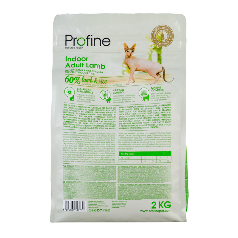 Сухий корм для кішок Profine Cat Indoor з ягням і рисом 2 кг (8595602517732)