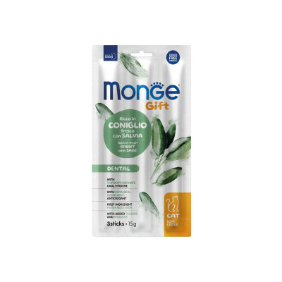 Ласощі для котів Monge Gift Cat Dental кролик з шавлією 15 г (8009470085236)