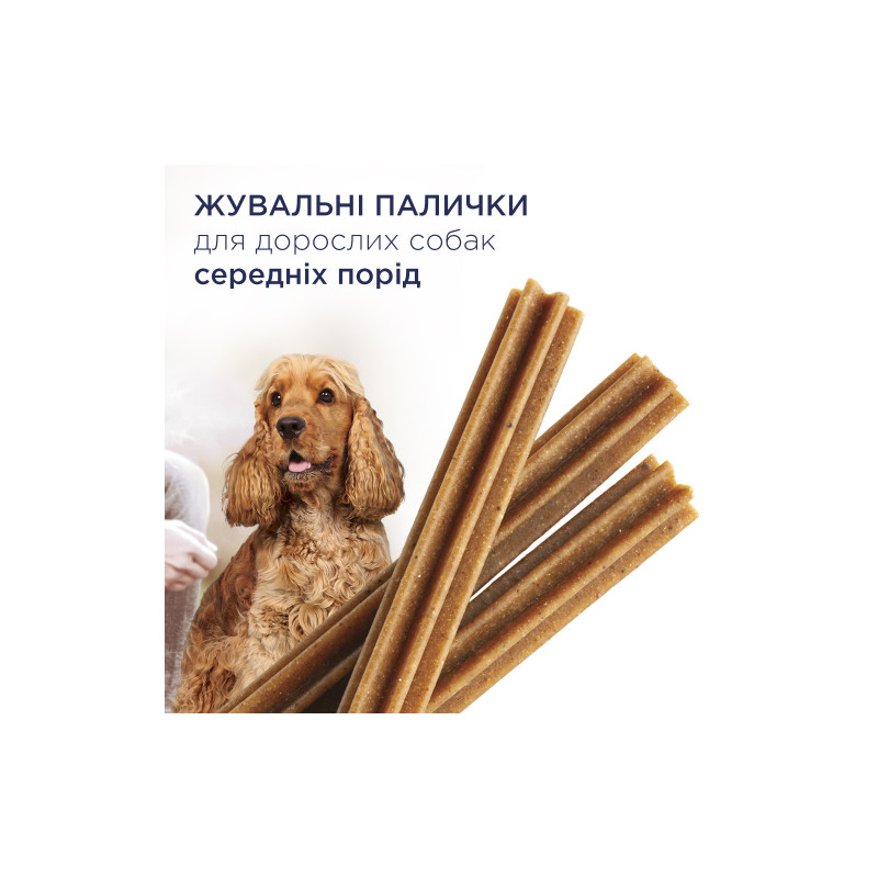 Ласощі для собак Club 4 Paws Premium дентал стікс для середніх порід 77 г (4820215363228)