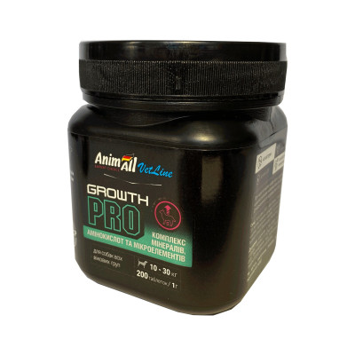Вітаміни для собак AnimAll VetLine Growth PRO для середніх порід 1 г х 200 т (4820150205492)