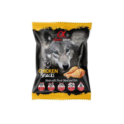 Ласощі для собак Alpha Spirit DOG Snacks Chicken напіввологі з курки, кубики 50 г (8436586310011)