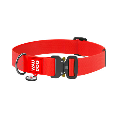 Нашийник для тварин WAUDOG Waterproof з QR паспортом XXL Ш 40 мм Д 43-70 см(червоний) (28013)