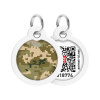 Адресник для тварин WAUDOG Smart ID з QR паспортом "Мілітарі" круг 30 мм (230-4026)